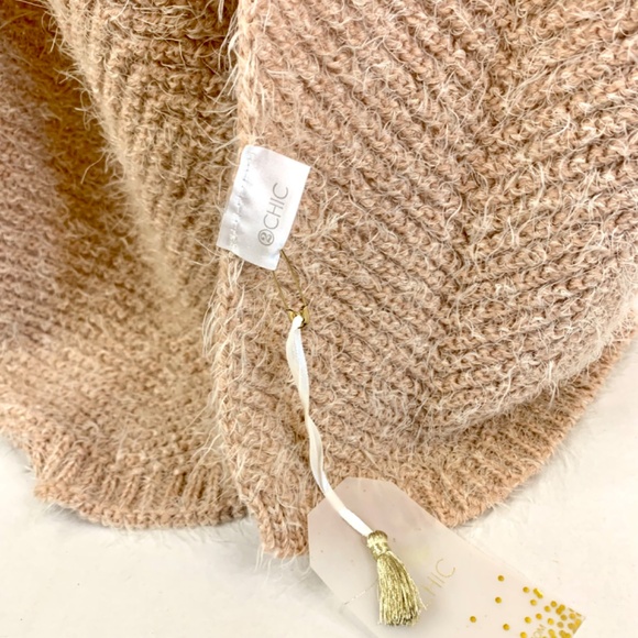 CHIC Beige/powder pink buttery soft winter sweater schal /scarf cottagecore boho - Picture 2 of 10